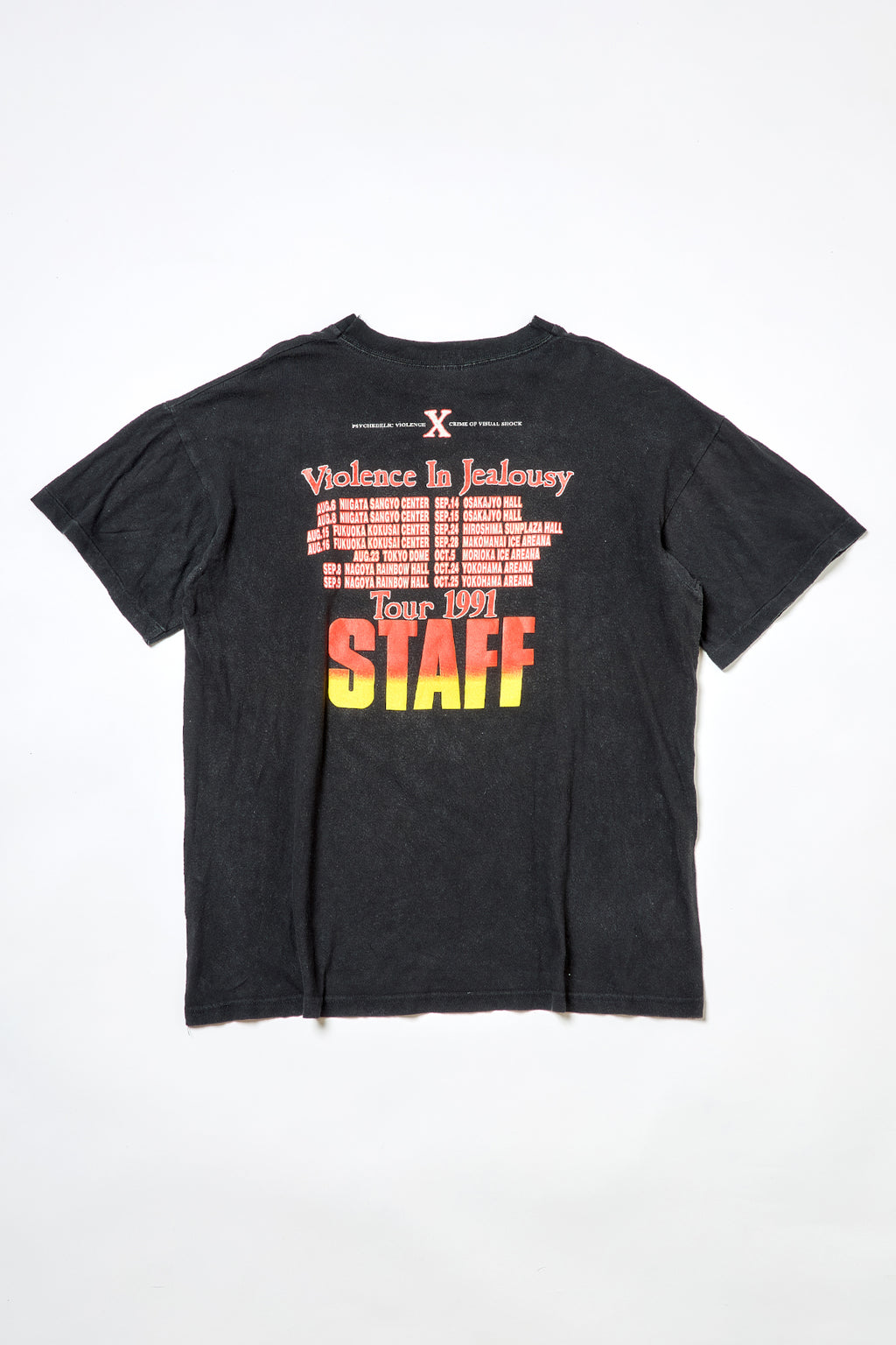 X / VIOLENCE IN JEALOUSY TOUR 1991 STAFF TEE SHIRTS （90s）