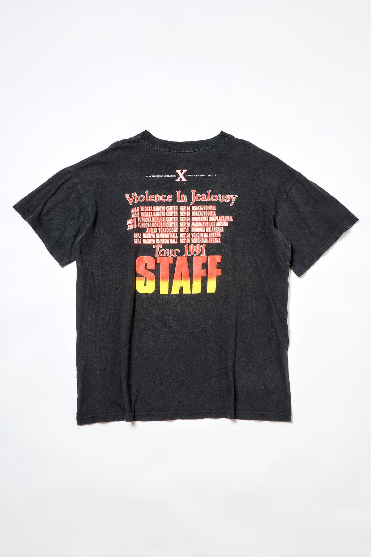 X / VIOLENCE IN JEALOUSY TOUR 1991 STAFF TEE SHIRTS （90s）