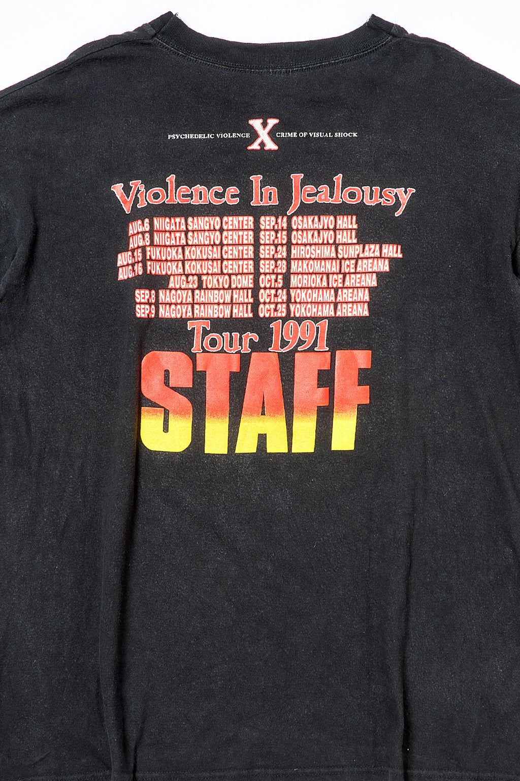 X / VIOLENCE IN JEALOUSY TOUR 1991 STAFF TEE SHIRTS （90s）