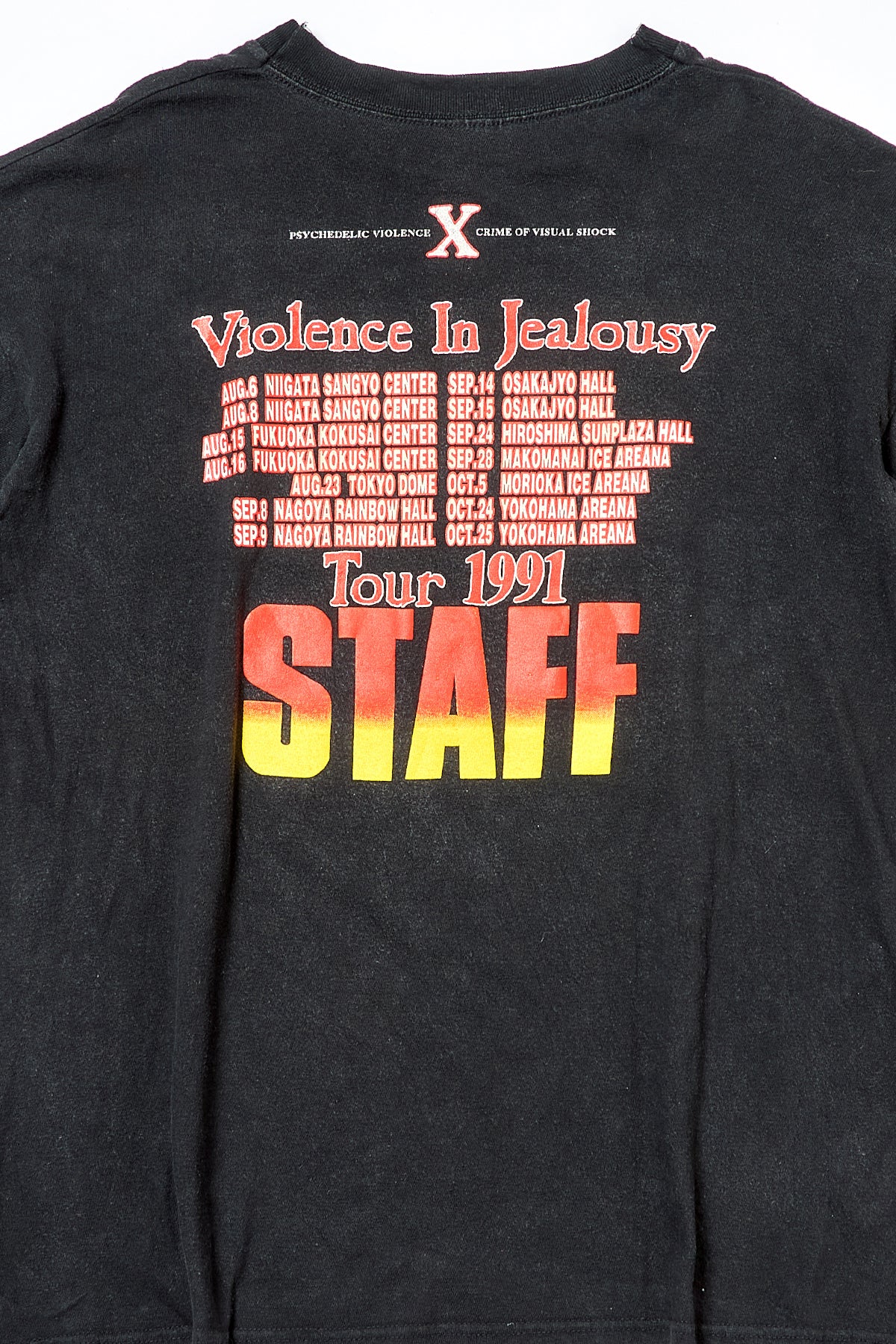 X / VIOLENCE IN JEALOUSY TOUR 1991 STAFF TEE SHIRTS （90s）