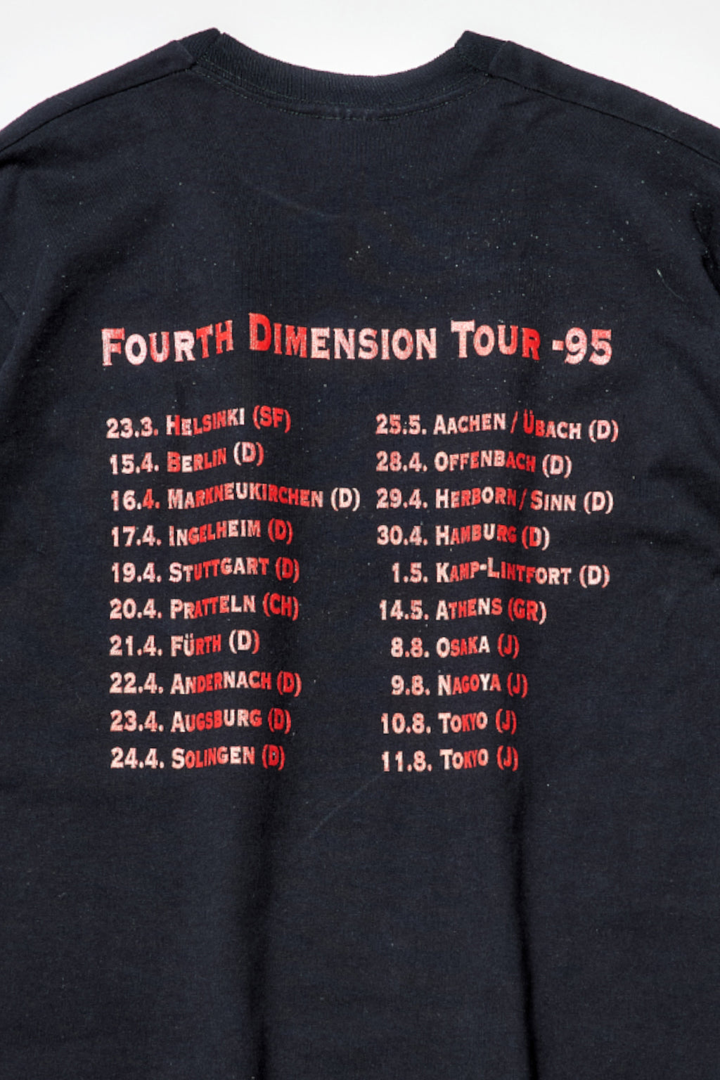 STRATOVARIUS / FOURTH DIMENSION TOUR 95  TEE SHIRTS（90s）