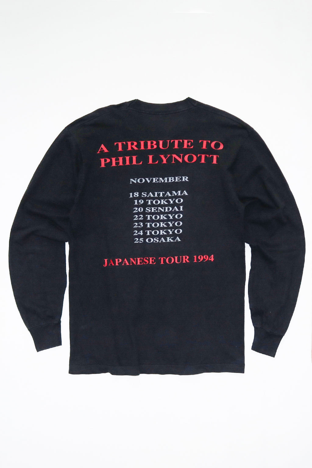 THIN LIZZY / A TRIBUTE TO PHIL LYNOTT JAPANESE TOUR 1994 LONG SLEEVE TEE SHIRTS（90s）