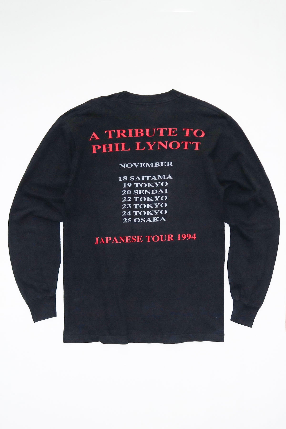 THIN LIZZY / A TRIBUTE TO PHIL LYNOTT JAPANESE TOUR 1994 LONG SLEEVE TEE SHIRTS（90s）
