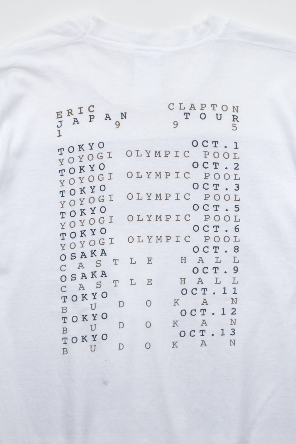 ERIC CLAPTON / JAPAN TOUR 1995 TEE SHIRTS（90s）