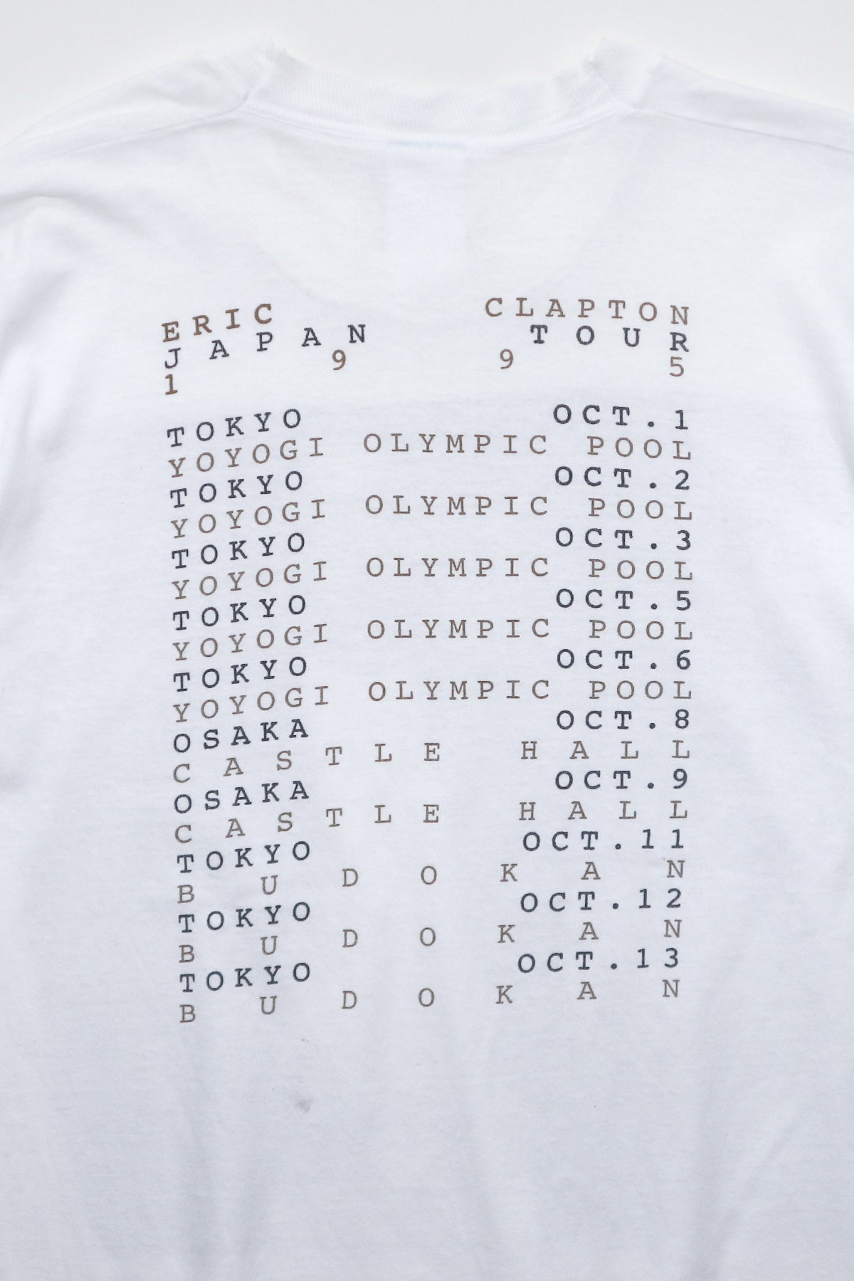 ERIC CLAPTON / JAPAN TOUR 1995 TEE SHIRTS（90s）
